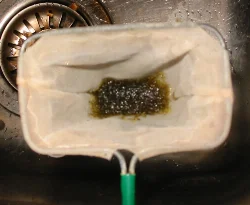 Det er meget vigtigt at skylle larverne før fodring, da vandet i posen kan være forurenet.